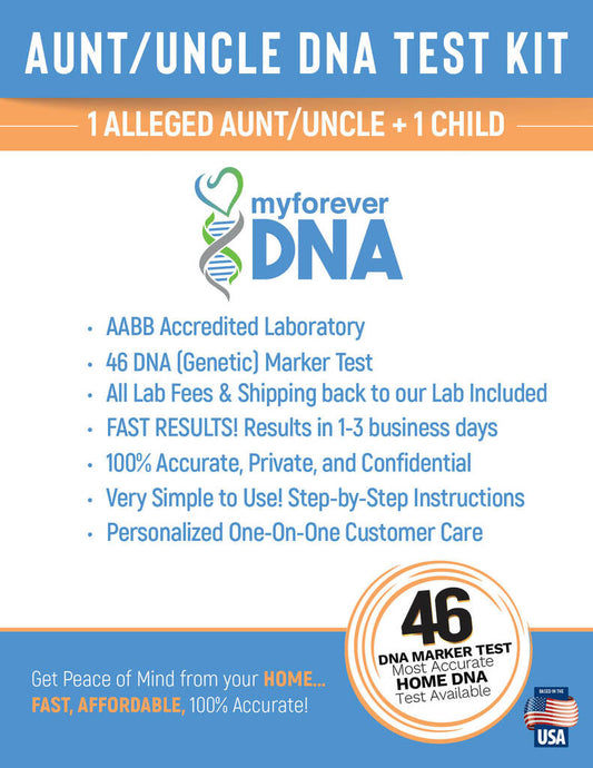 Aunt/Uncle | Home DNA Test Kit | All Lab Fees & Shipping Included