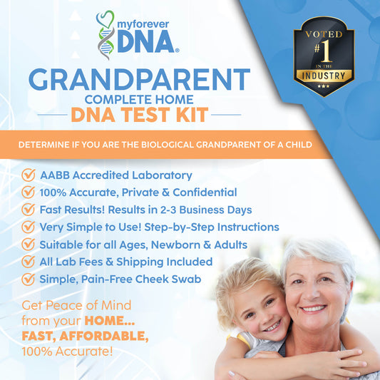 GRANDPARENT | Multiple Location: 1 Order, 2 Kits | Complete Home DNA Test Kits | All Lab Fees & Shipping Included