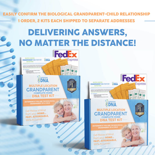 GRANDPARENT | Multiple Location: 1 Order, 2 Kits | Complete Home DNA Test Kits | All Lab Fees & Shipping Included