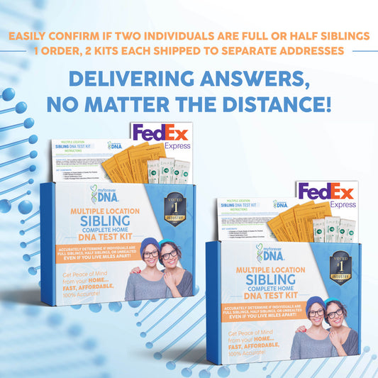 SIBLING | Multiple Location: 1 Order, 2 Kits | Complete Home DNA Test Kits | All Lab Fees & Shipping Included