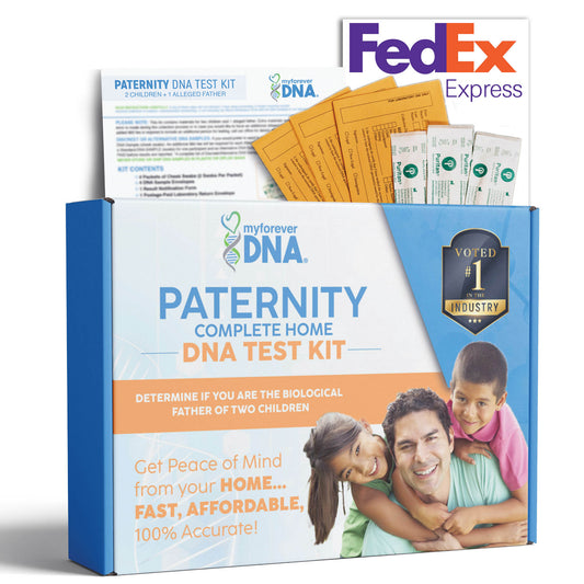 PATERNITY |  1 Alleged Father + 2 Children | Complete Home DNA Test Kit | All Lab Fees & Shipping Included