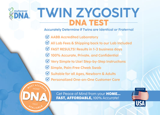 TWIN ZYGOSITY | Complete Home DNA Test Kit | All Lab Fees & Shipping Included